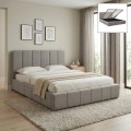 Nival Megapap fabric bed with storage space in beige color 160x200cm.