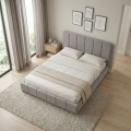 Nival Megapap fabric bed with storage space in beige color 160x200cm.