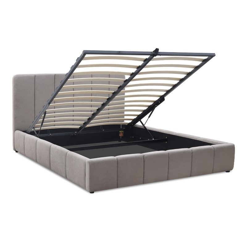 Nival Megapap fabric bed with storage space in beige color 160x200cm.