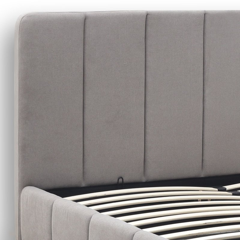 Nival Megapap fabric bed with storage space in beige color 160x200cm.