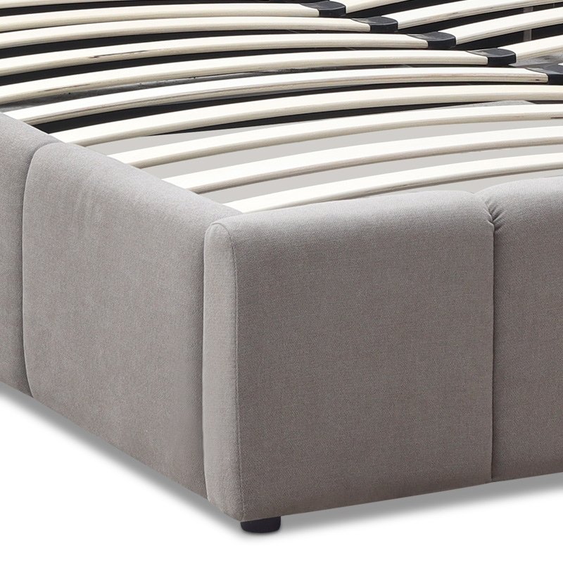 Nival Megapap fabric bed with storage space in beige color 160x200cm.