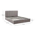 Nival Megapap fabric bed with storage space in beige color 160x200cm.