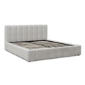 Norah Megapap bouclé fabric bed with storage space in ivory color 160x200cm.