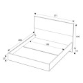 Oryana Megapap melamine - fabric bed in walnut color 160x200cm.