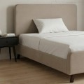 Ovelia Megapap fabric bed in beige color 120x200cm.