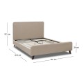 Ovelia Megapap fabric bed in beige color 120x200cm.