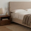 Κρεβάτι Ovelia Megapap υφασμάτινο χρώμα μπεζ 160x200εκ.