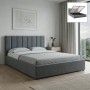 Renata Megapap fabric bed with storage space in grey color 150x200cm.