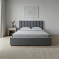 Renata Megapap fabric bed with storage space in grey color 150x200cm.