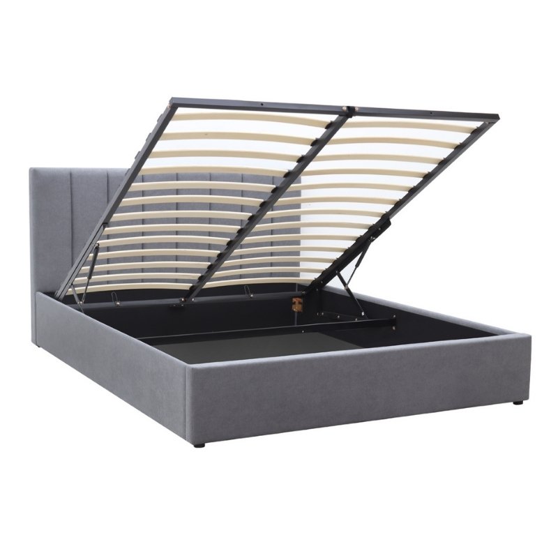 Renata Megapap fabric bed with storage space in grey color 150x200cm.