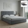 Renata Megapap fabric bed with storage space in grey color 160x200cm.
