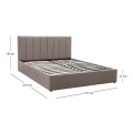 Renata Megapap fabric bed with storage space in beige color 150x200cm.