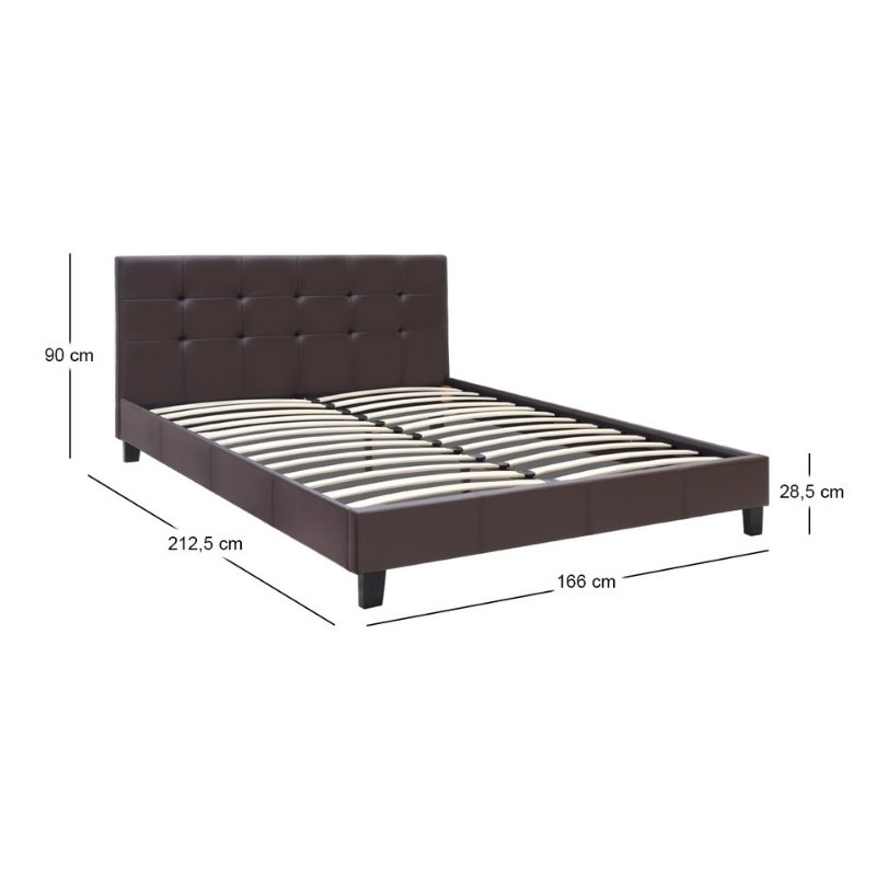 Sissy Megapap PU leather bed in brown color 160x200cm.