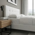 Sissy Megapap PU leather bed in white color 160x200cm.