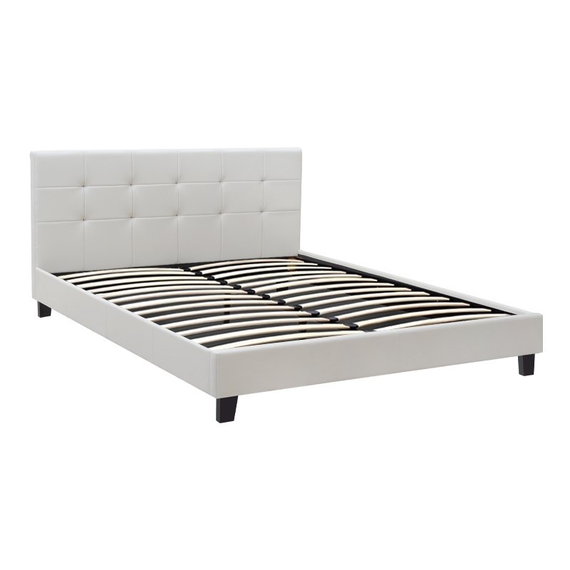 Sissy Megapap PU leather bed in white color 160x200cm.