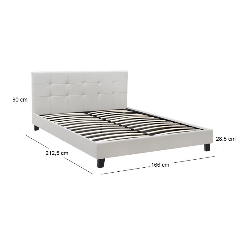 Sissy Megapap PU leather bed in white color 160x200cm.