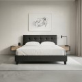 Κρεβάτι Sissy Megapap από τεχνόδερμα χρώμα μαύρο 160x200εκ.