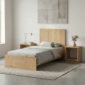 Troy Megapap melamine bed in oak color 100x200cm.