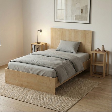 Troy Megapap melamine bed in oak color 120x200cm.