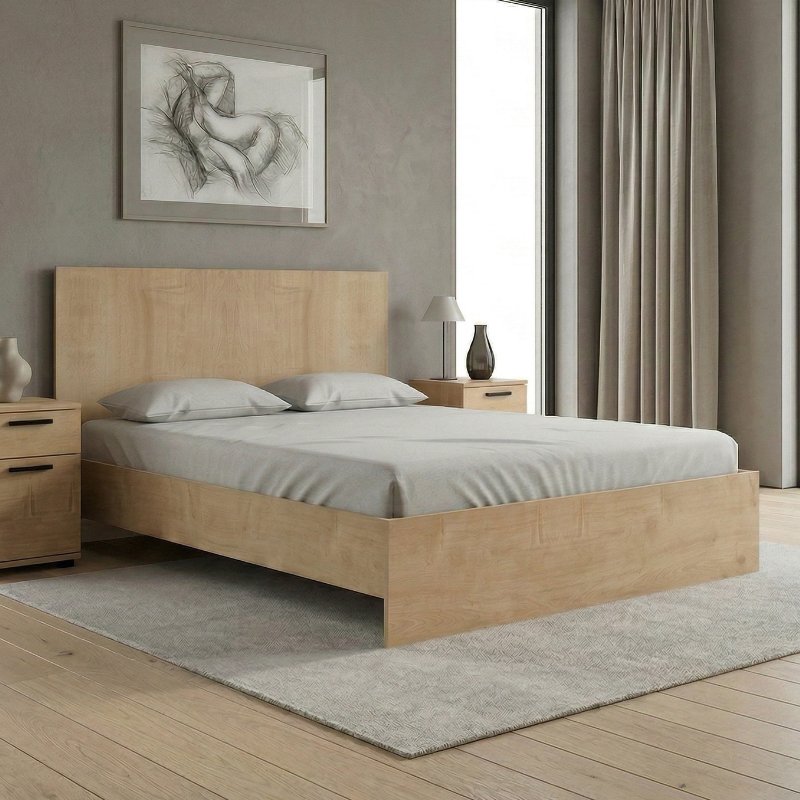 Troy Megapap melamine bed in oak color 140x190cm.