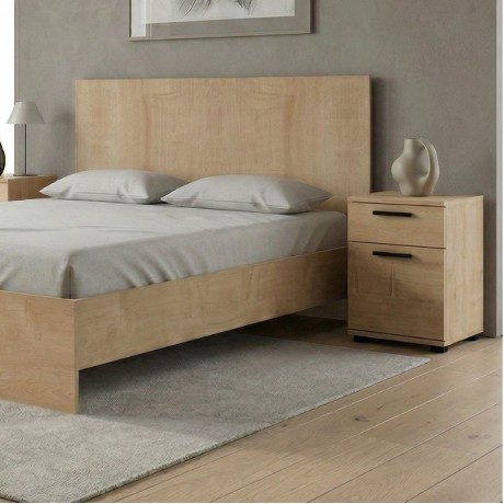 Troy Megapap melamine bed in oak color 150x200cm.