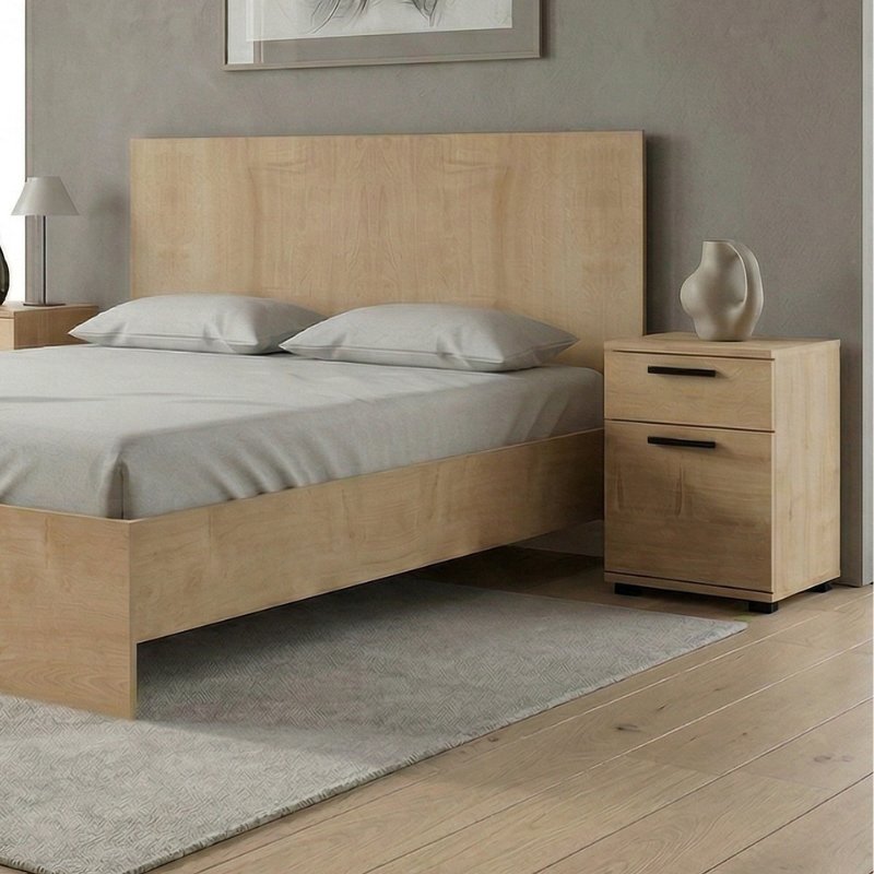 Troy Megapap melamine bed in oak color 150x200cm.