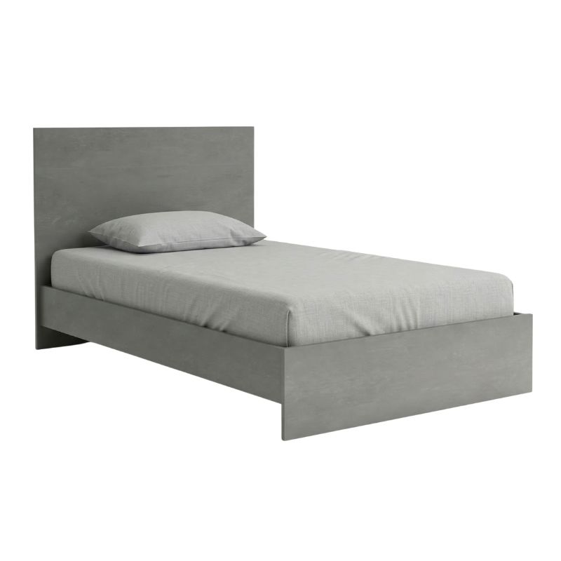 Troy Megapap melamine bed in concrete grey color 120x200cm.
