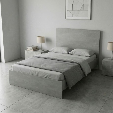 Troy Megapap melamine bed in concrete grey color 120x200cm.