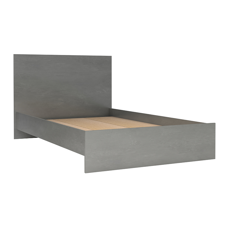 Troy Megapap melamine bed in concrete grey color 120x200cm.