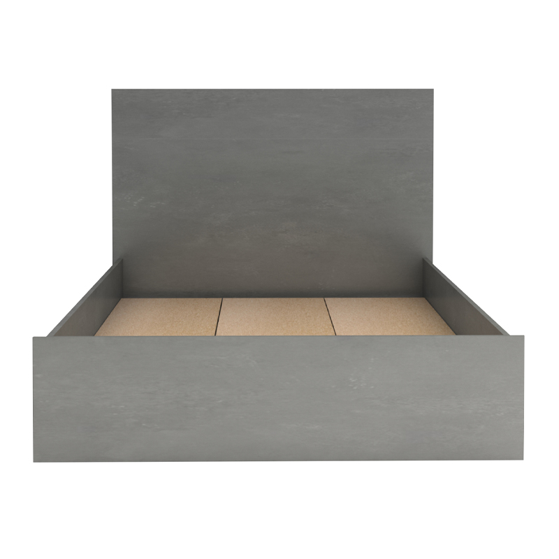 Troy Megapap melamine bed in concrete grey color 120x200cm.