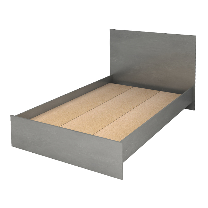 Troy Megapap melamine bed in concrete grey color 120x200cm.