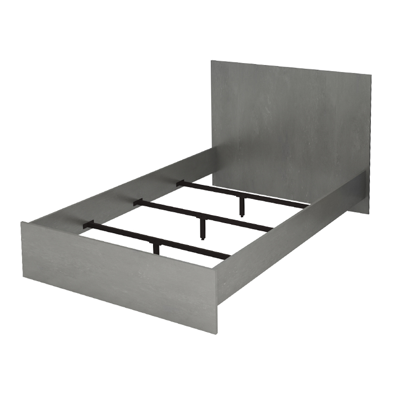 Troy Megapap melamine bed in concrete grey color 120x200cm.