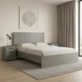 Troy Megapap melamine bed in concrete grey color 150x200cm.