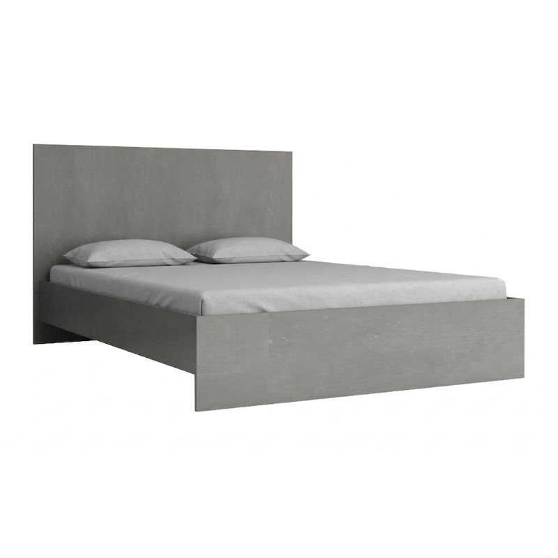 Troy Megapap melamine bed in concrete grey color 150x200cm.