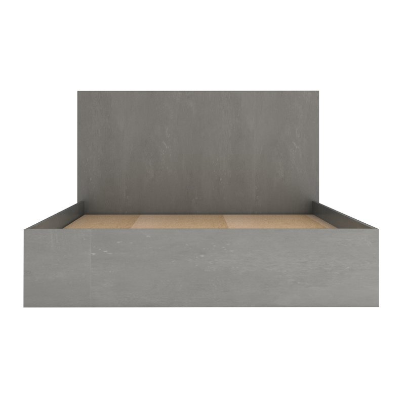 Troy Megapap melamine bed in concrete grey color 150x200cm.