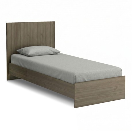 Troy Megapap melamine bed in walnut color 100x200cm.