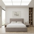 Velar Megapap fabric bed with storage space in mocha color 160x200cm.