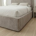Velar Megapap fabric bed with storage space in mocha color 160x200cm.