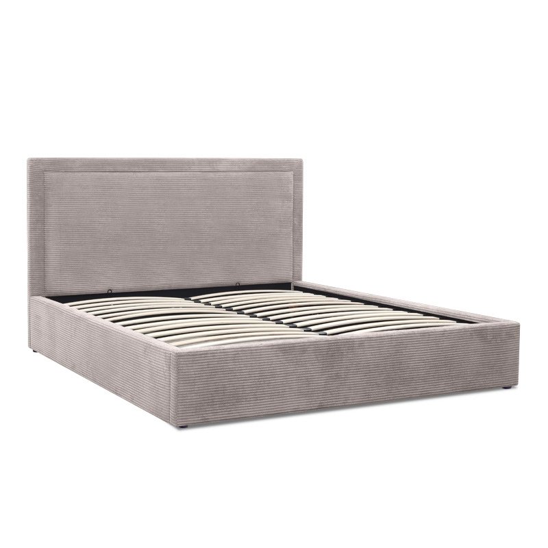 Velar Megapap fabric bed with storage space in mocha color 160x200cm.