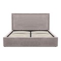 Velar Megapap fabric bed with storage space in mocha color 160x200cm.