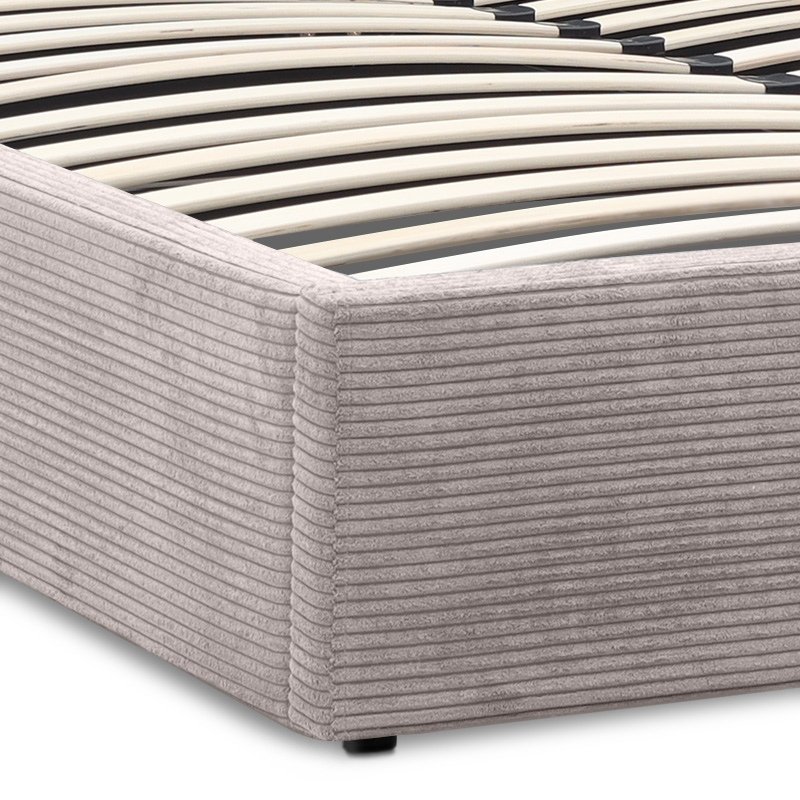 Velar Megapap fabric bed with storage space in mocha color 160x200cm.
