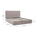 Velar Megapap fabric bed with storage space in mocha color 160x200cm.