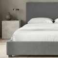Verona Megapap fabric bed with storage space in anthracite color 160x200cm.