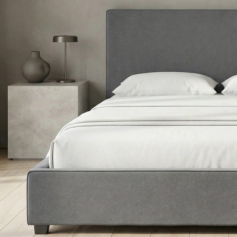 Verona Megapap fabric bed with storage space in anthracite color 160x200cm.