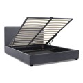 Verona Megapap fabric bed with storage space in anthracite color 160x200cm.