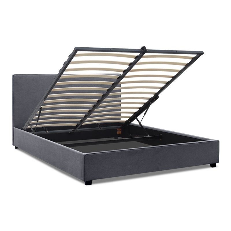 Verona Megapap fabric bed with storage space in anthracite color 160x200cm.