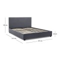 Verona Megapap fabric bed with storage space in anthracite color 160x200cm.