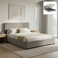 Verona Megapap fabric bed with storage space in grey beige color 160x200cm.
