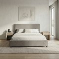 Verona Megapap fabric bed with storage space in grey beige color 160x200cm.