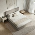 Verona Megapap fabric bed with storage space in grey beige color 160x200cm.